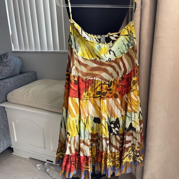 Alberto Makali Dresses & Skirts - Alberto Makali Skirt Ruffle Layered Cotton Colorful Lined Flowey Y2K Yellow 12